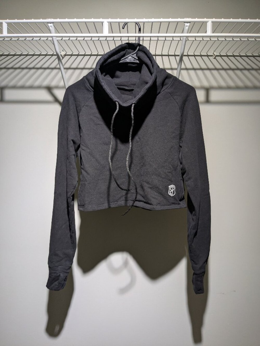 Born Primitive Women Small Cowl Half Moon Cropped Pullover Sweatshirt Athleisure